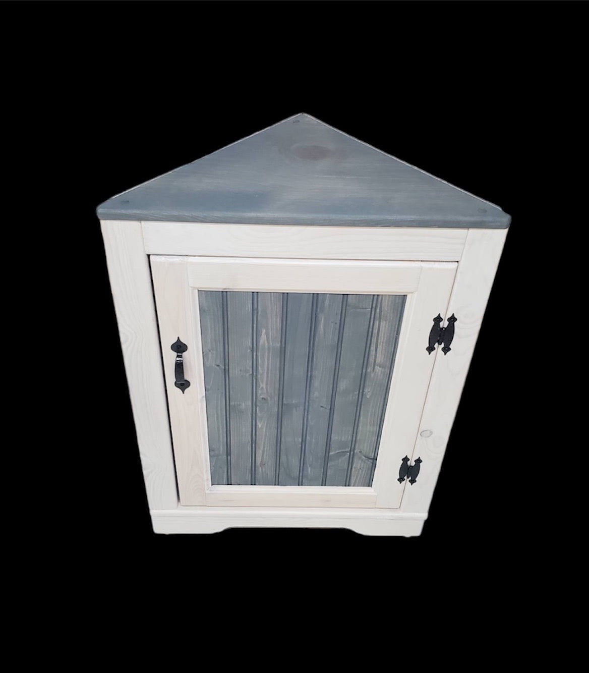 Rustic corner base cabinet