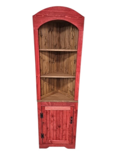 Rustic Corner Hutch TWO TONE, Rustic living room hutch, Pine corner hutch