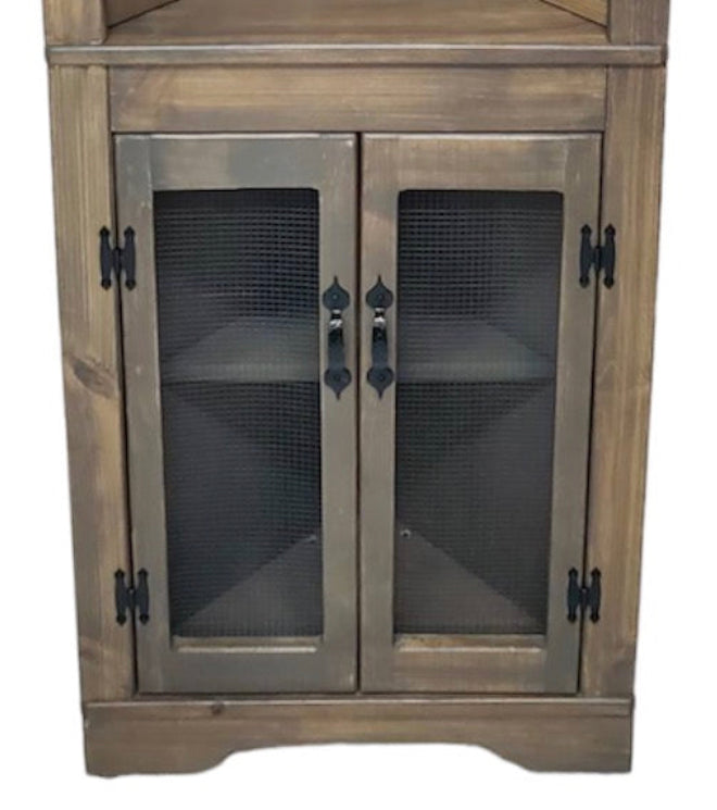 Rustic corner base cabinet