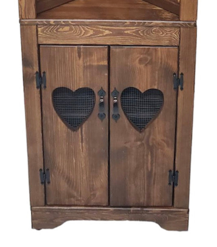 Rustic corner base cabinet