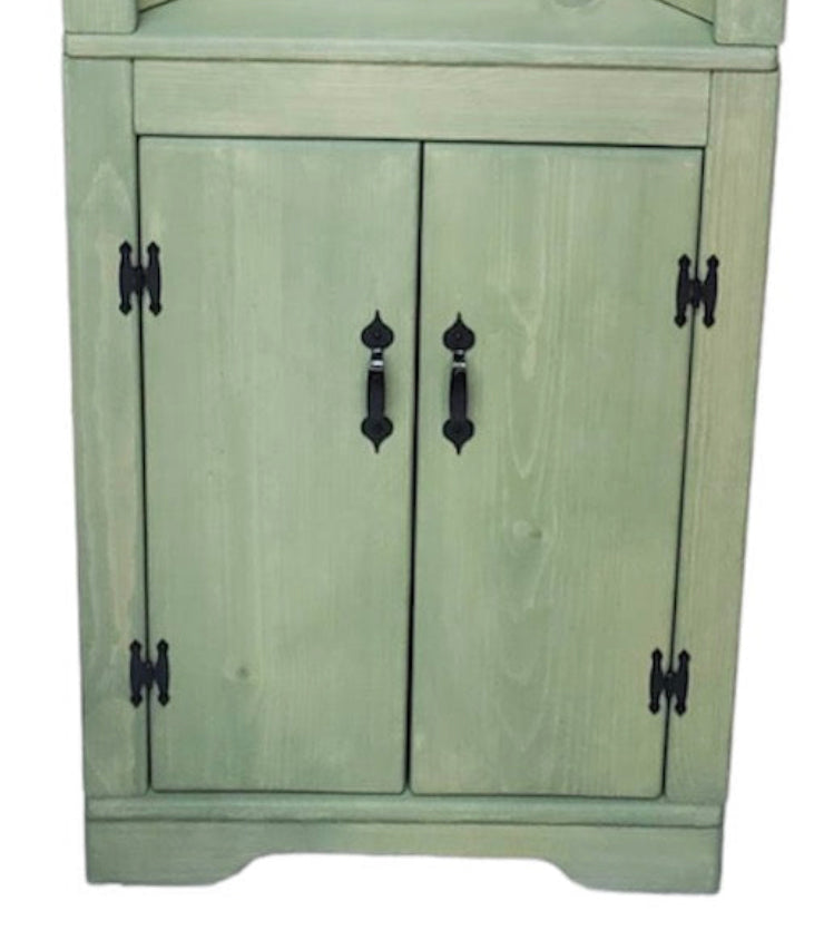 Rustic corner base cabinet