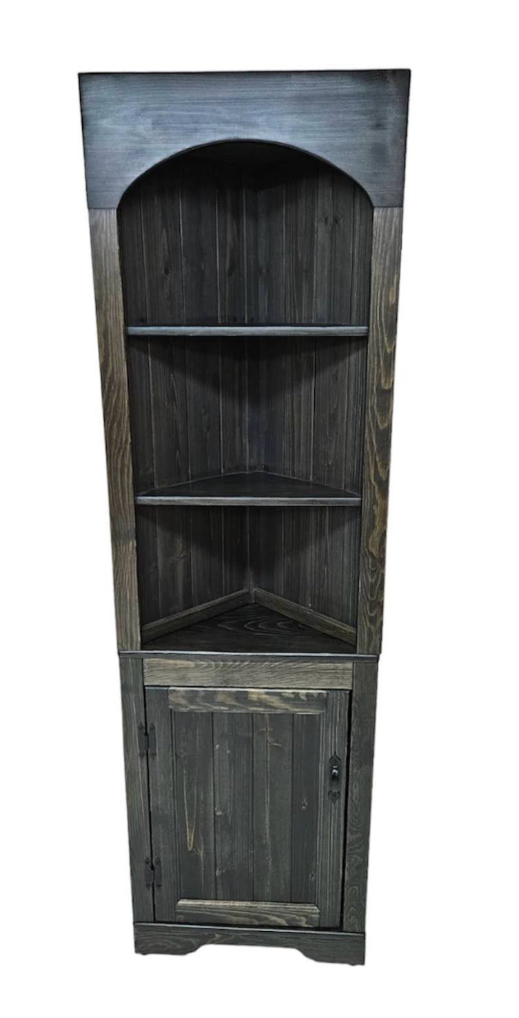 Rustic Corner Hutch DOUBLE PANEL door, rustic corner hutch cabinet, handmade corner hutch, wood corner hutch, pine corner hutch, primitive corner hutch
