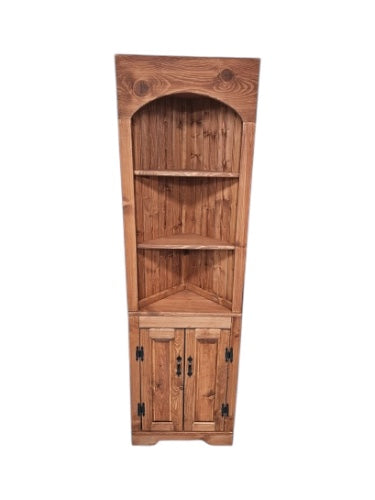 Rustic Corner Hutch DOUBLE PANEL door, rustic corner hutch cabinet, handmade corner hutch, wood corner hutch, pine corner hutch, primitive corner hutch