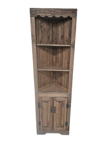 Rustic Corner Hutch DOUBLE PANEL door, rustic corner hutch cabinet, handmade corner hutch, wood corner hutch, pine corner hutch, primitive corner hutch