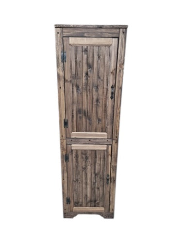 Large Pine Pantry Cabinet, Two Piece Wood Pantry