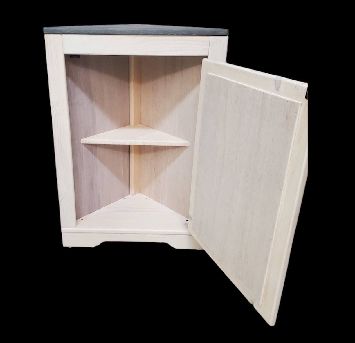 Rustic tall corner base cabinet