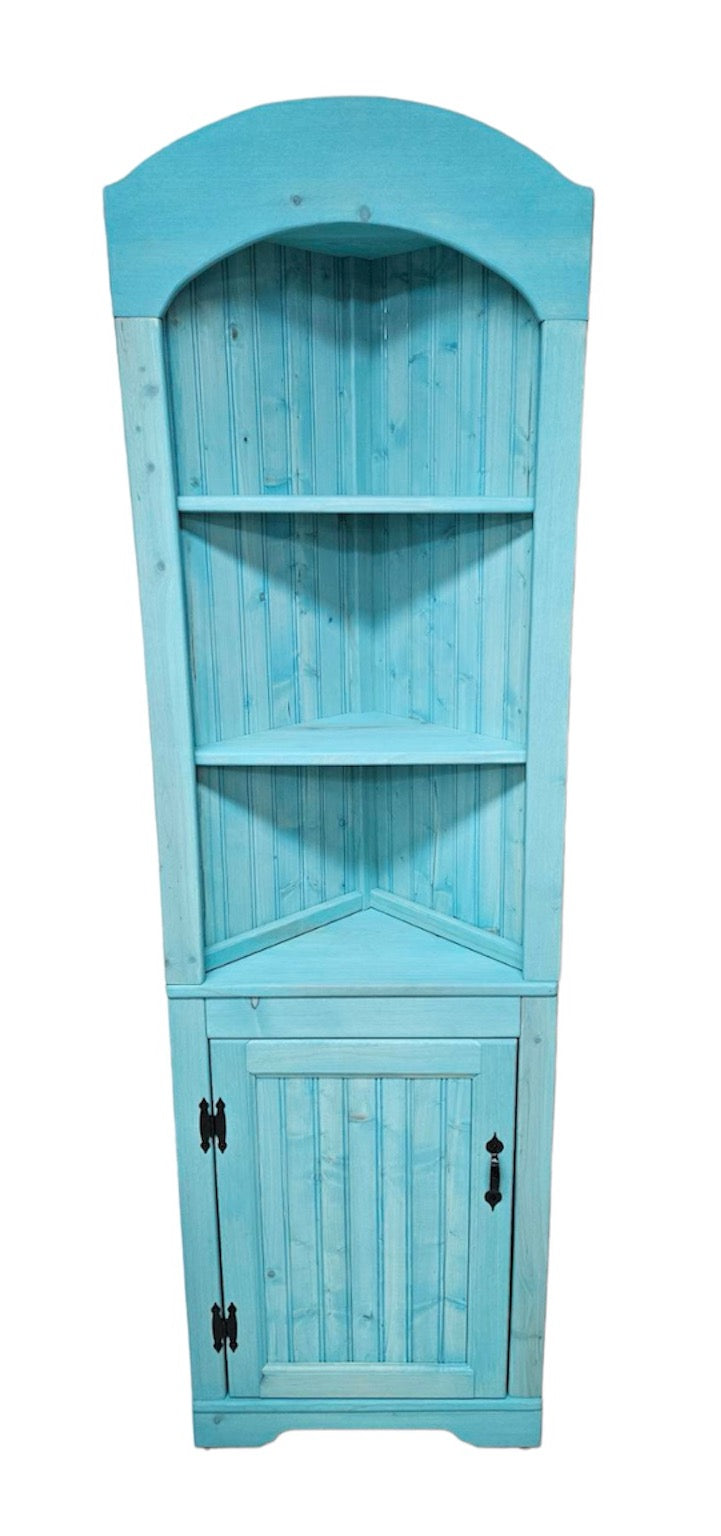 TWO CORNER HUTCH PACKAGE: Rustic Corner Hutch, rustic living room hutch, Pine corner hutch