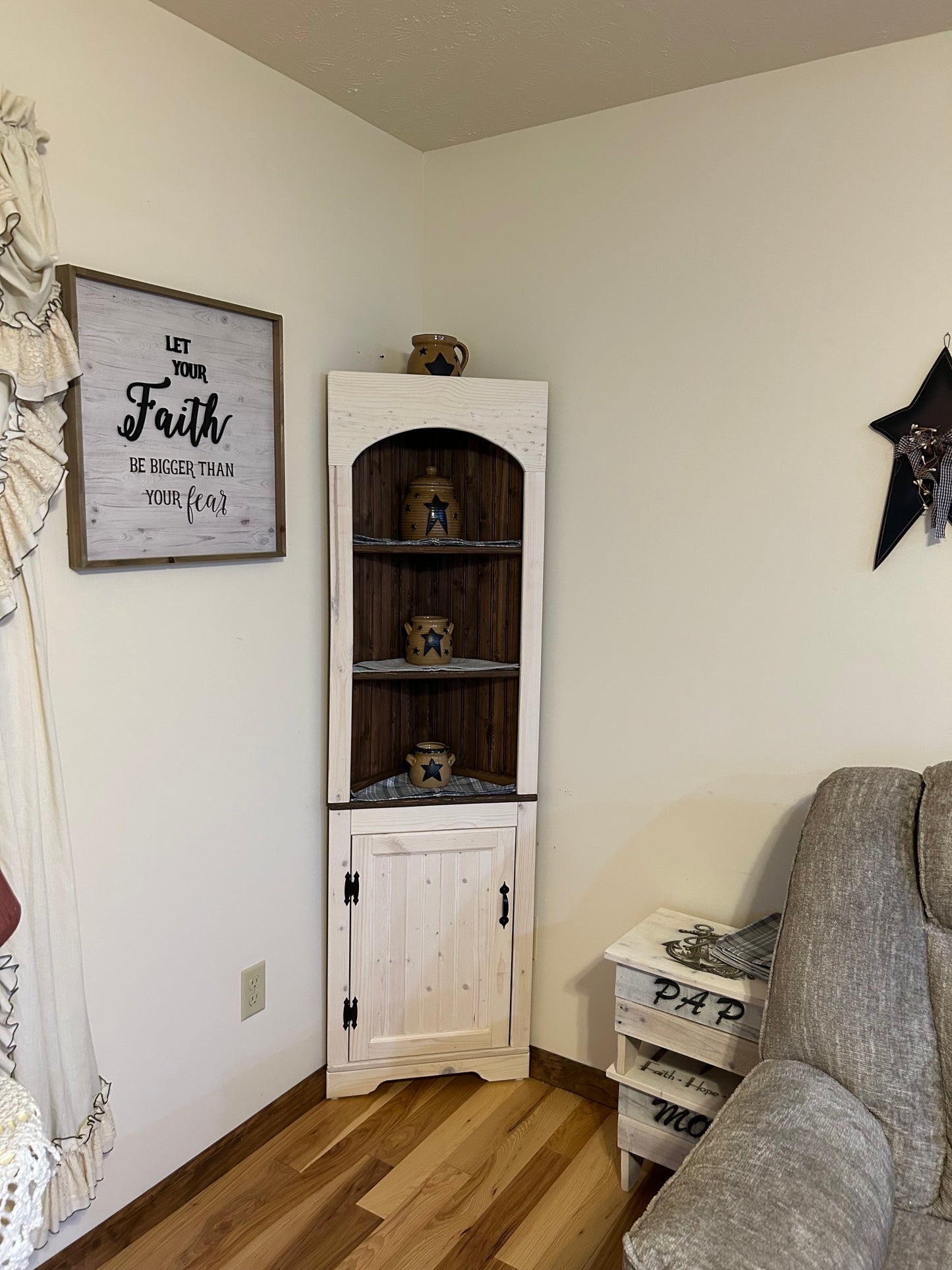 Rustic Large Chimney Hutch, Rustic living room hutch, Pine chimney hutch