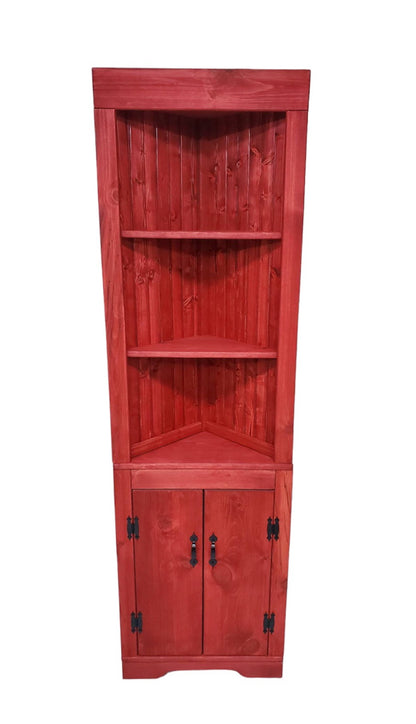 Rustic Corner Hutch SOLID doors, Kitchen corner hutch, Wood hutch, Pine hutch, Primitive Corner Hutch, Farmhouse corner hutch, handmade