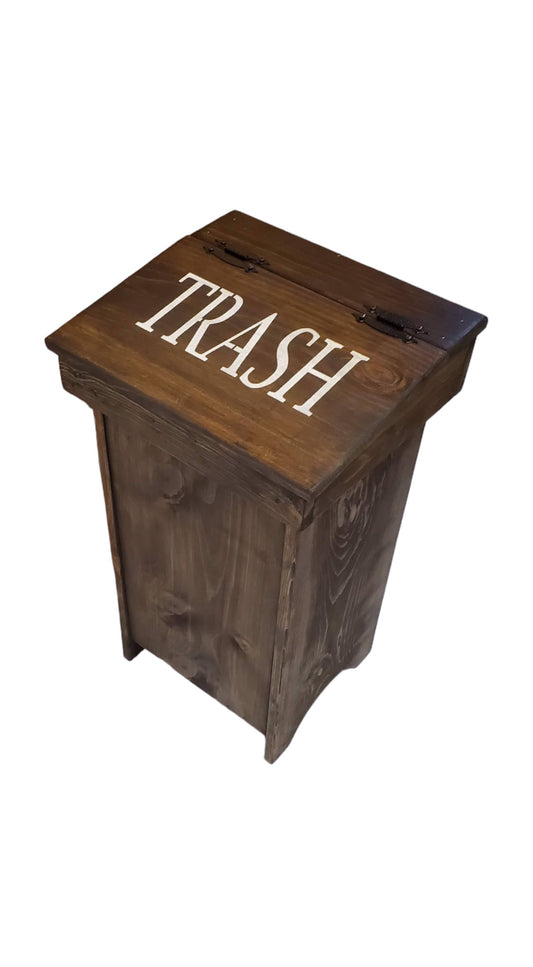 Wood Trash Can, Wood Recycling Can