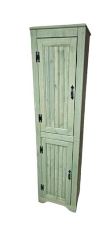 Tall Pine Pantry Cabinet, Two Piece Wood Pantry