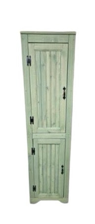 Tall Pine Pantry Cabinet, Two Piece Wood Pantry