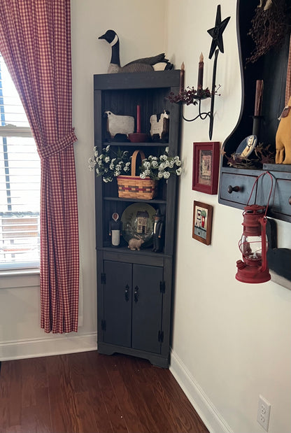 Rustic Corner Hutch SOLID doors, Kitchen corner hutch, Wood hutch, Pine hutch, Primitive Corner Hutch, Farmhouse corner hutch, handmade