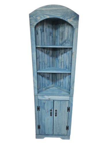 Rustic Corner Hutch SOLID doors, Kitchen corner hutch, Wood hutch, Pine hutch, Primitive Corner Hutch, Farmhouse corner hutch, handmade