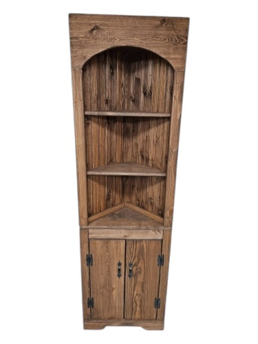 Rustic Corner Hutch SOLID doors, Kitchen corner hutch, Wood hutch, Pine hutch, Primitive Corner Hutch, Farmhouse corner hutch, handmade