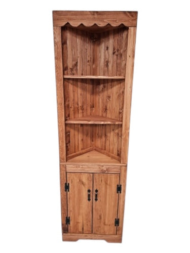 Rustic Corner Hutch SOLID doors, Kitchen corner hutch, Wood hutch, Pine hutch, Primitive Corner Hutch, Farmhouse corner hutch, handmade