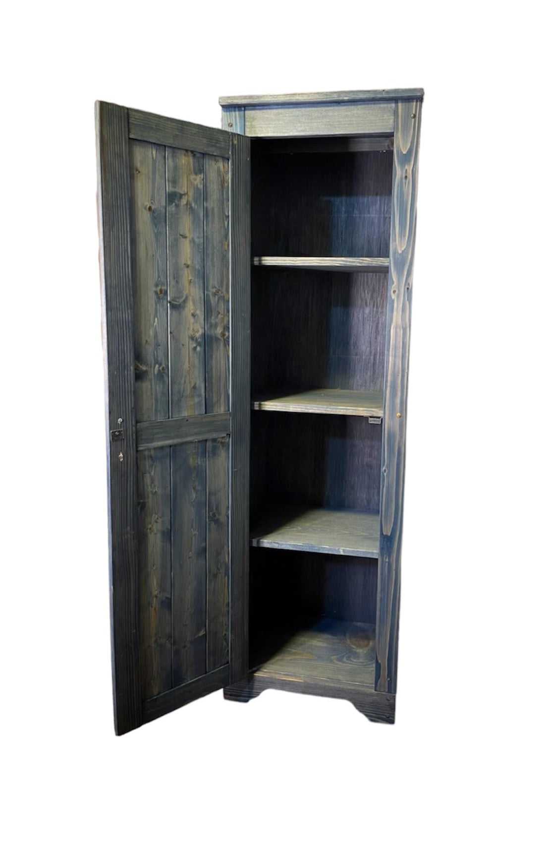 Standard Size Pine Pantry Cabinet, Two Piece Wood Pantry