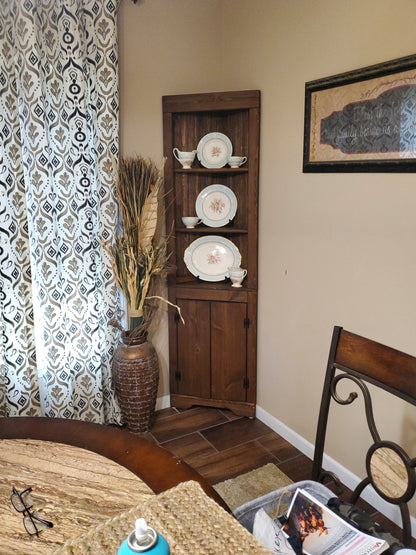 Rustic Corner Hutch SOLID doors, Kitchen corner hutch, Wood hutch, Pine hutch, Primitive Corner Hutch, Farmhouse corner hutch, handmade